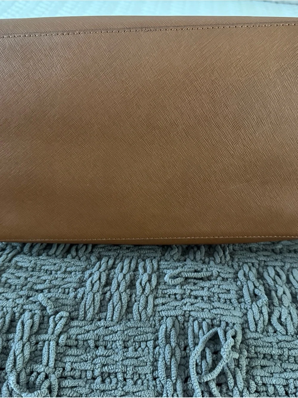 Michael Kors Cognac Saffiano Leather Tote with Gold Hardware